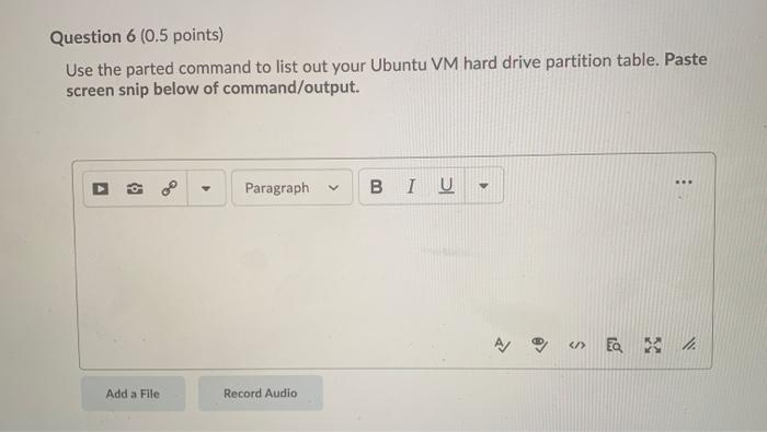  please answer all the questions based on linux Question 6 (0.5