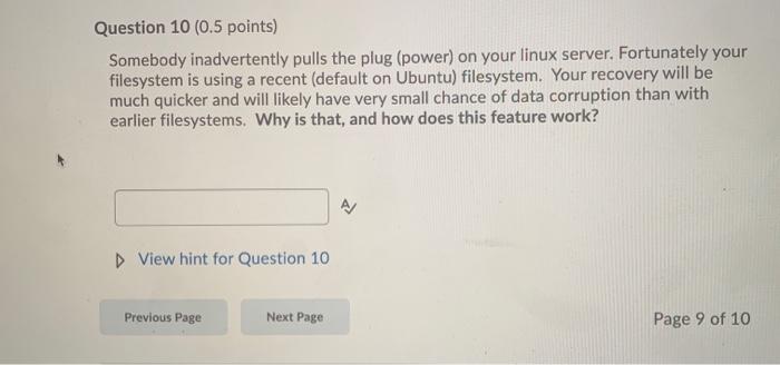 points) Use the parted command to list out your Ubuntu VM hard