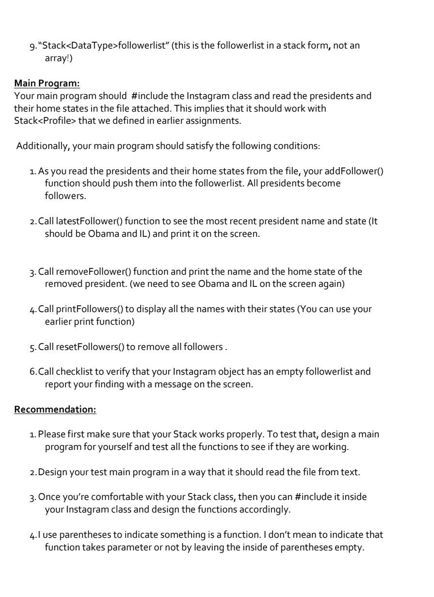 thanks! Stack Class: Write a Stack class using linked structure and implement
