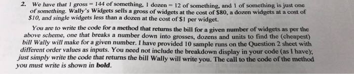  Write method in java 2. We have that I gross 144