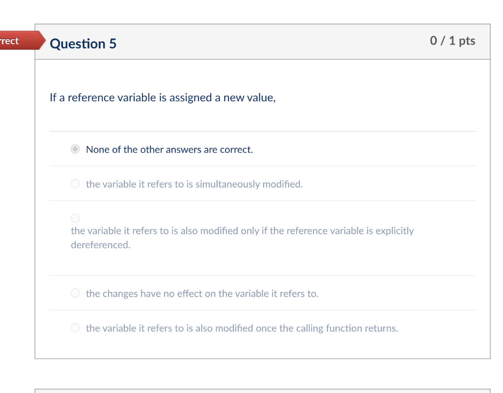  ** IN C++ PLEASE EXPLAIN WHY THANK YOU! rect Question 5