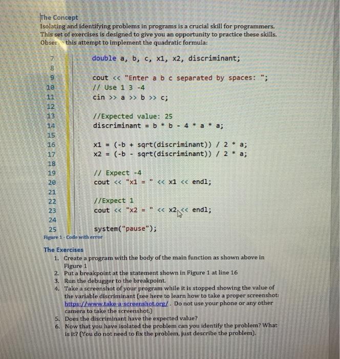  The Concept Isolating and identifying problems in programs is a crucial
