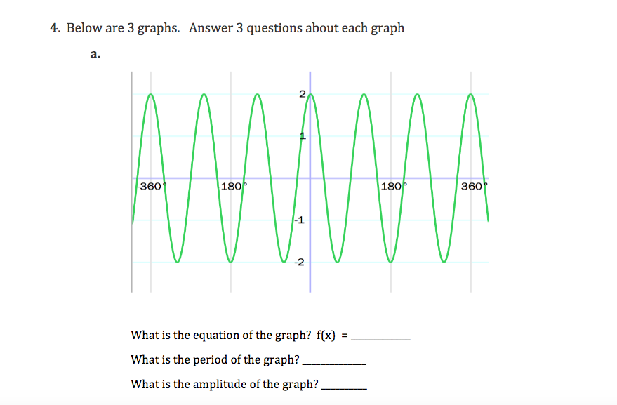 4. Below are 3 graphs. Answer 3 questions about each graph