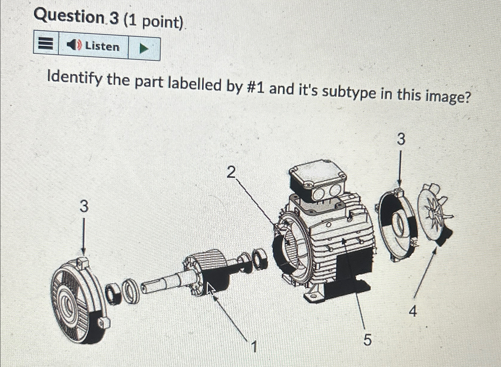  Question 3(1 point) Identify the part labelled by #1 and it's