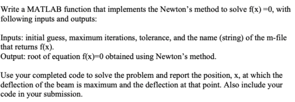 1 in Assignment 1, using different methods: Consider a simply supported beam