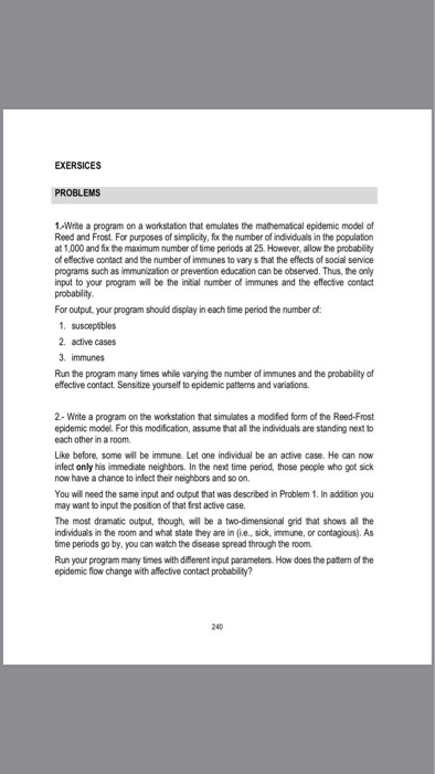  EXERSICES PROBLEMS 1-Write a program on a workstation that emulales the