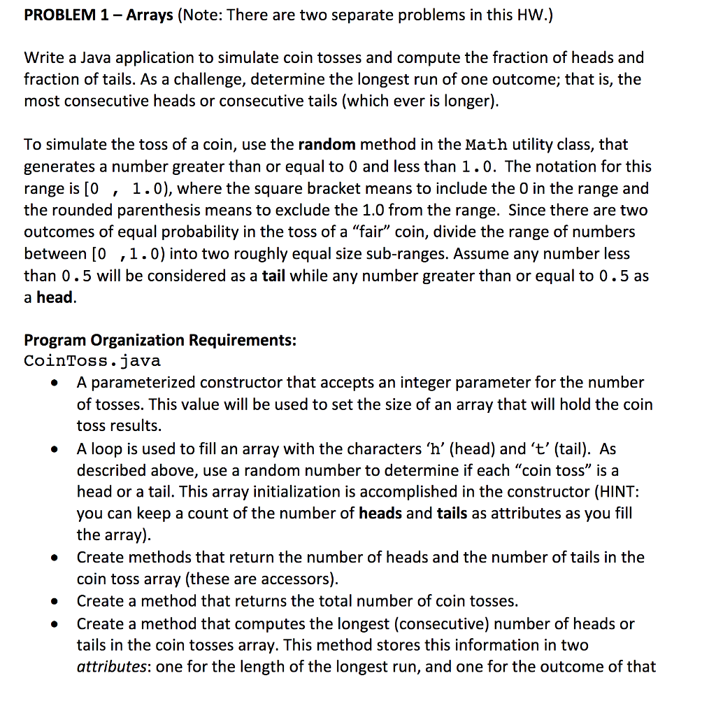  Please answer these problem and thank you! PROBLEM 1 - Arrays