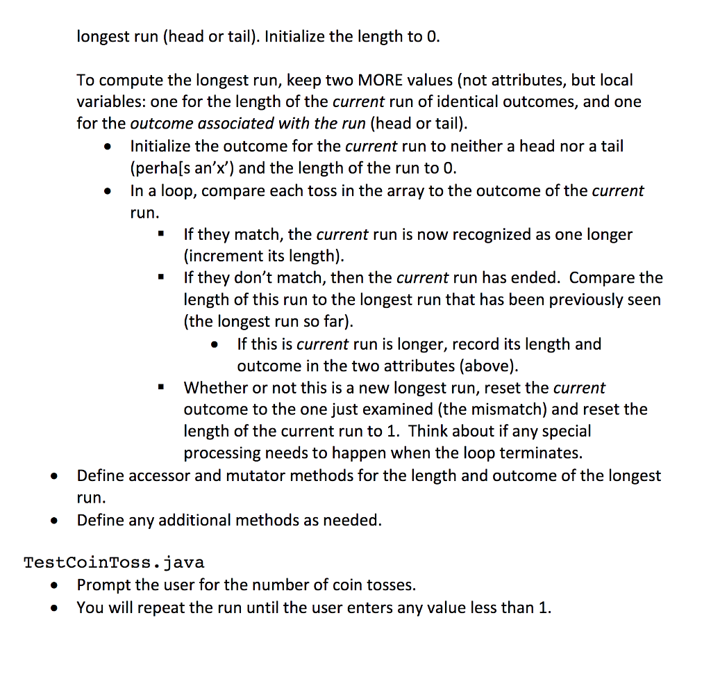 (Note: There are two separate problems in this HW.) Write a Java
