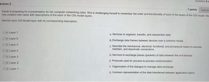  Sarah is preparing for a presentation for her computer netwonking class.