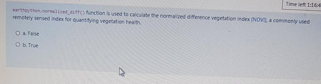  Time left 1:16:4 earthpython. normalized_diff() function is used to calculate the