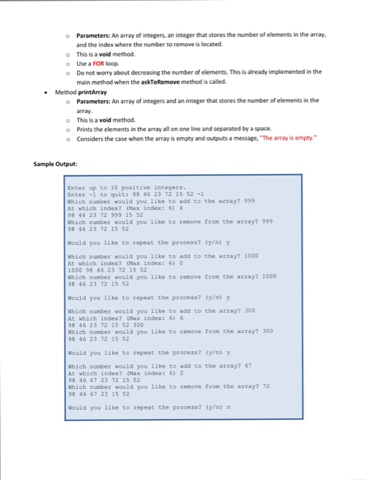 Your FirstName For this exercise, you need to implement seven (7)methods using