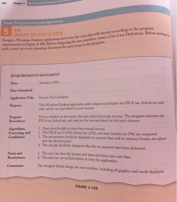  Design a Windows Desktop application and write the code that will