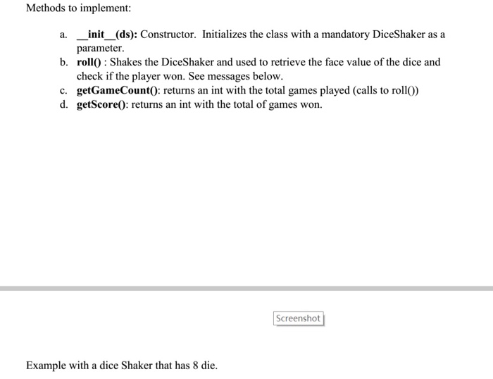 is defined as 3 or more 7s being rolled.' def __init__(self,sh): 'Constructor