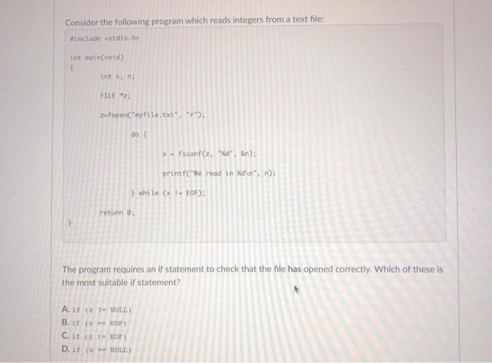 which is the correct option for c language coding? Consider the following