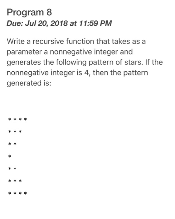  C++ HELP PLEASE Program 8 Due: Jul 20, 2018 at 11:59