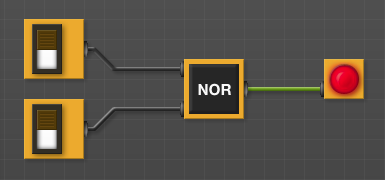 Build a circuit that has the same behavior as a nor gate