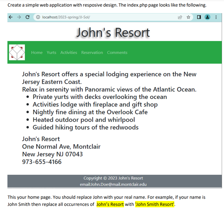 in php please Create a simple web application with resposive design.