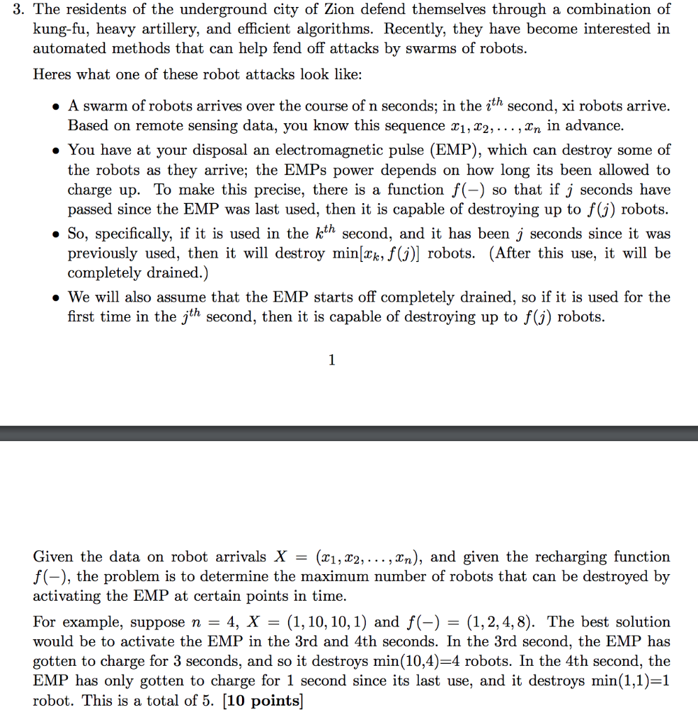 For this dynamic programming problem and the next two, be sure to