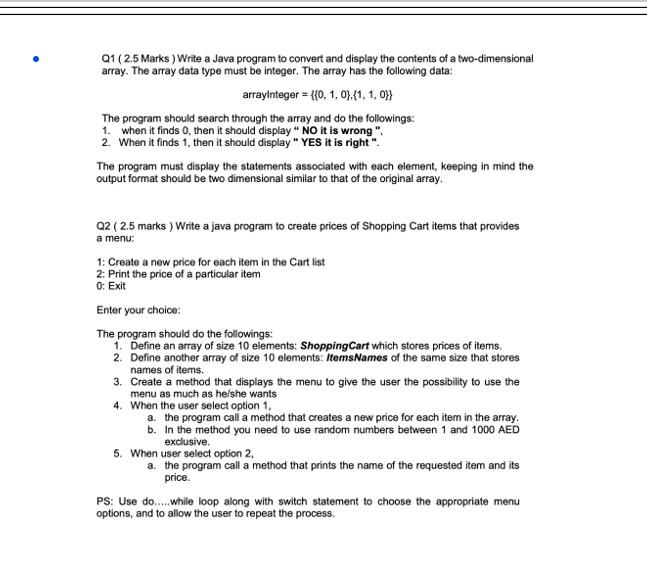 Pleazzzzze do this one. Q1(2.5 Marks) Write a Java program to convert