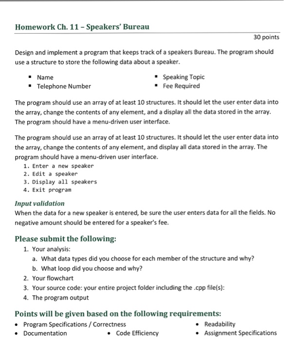  Create a C++ program and answer number 1 please Homework Ch.