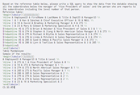  Based on the reference table below, please write a SQL query