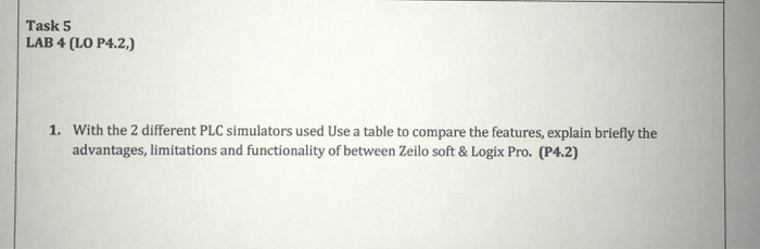  Task 5 LAB 4 (LO P4.2,) 1. With the 2 different