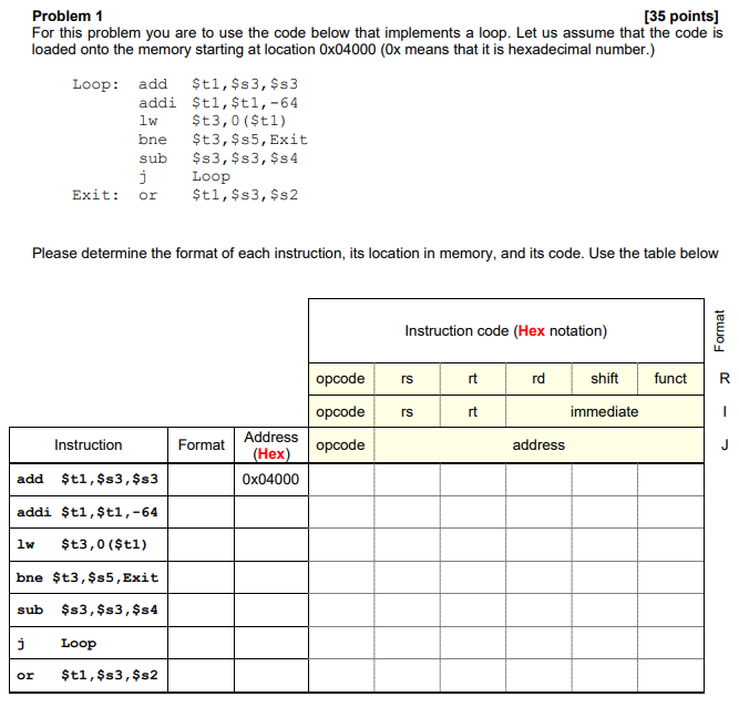  Problem 1 [35 points] For this problem you are to use