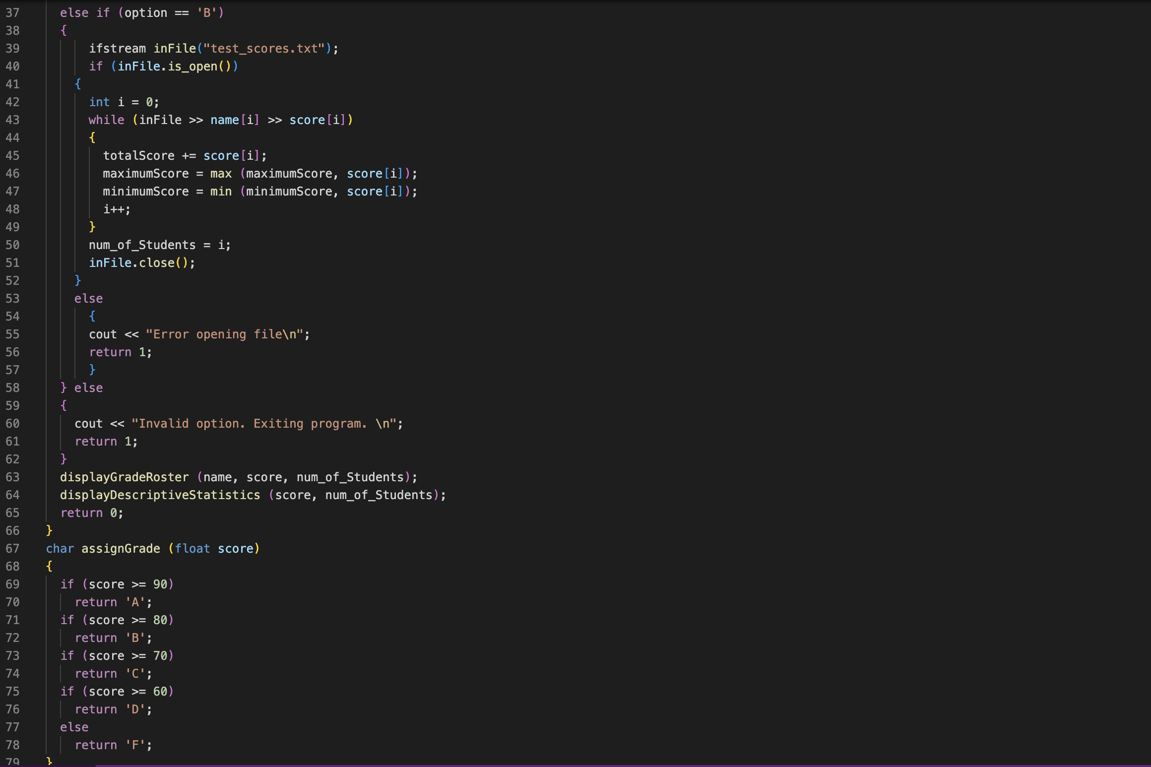 do in C++. i am providing my code and both assignment questions.