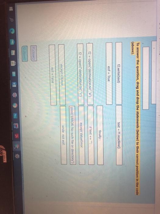 lines from a file "source.txt" into the file "destination.txt Question 2 Incomplete