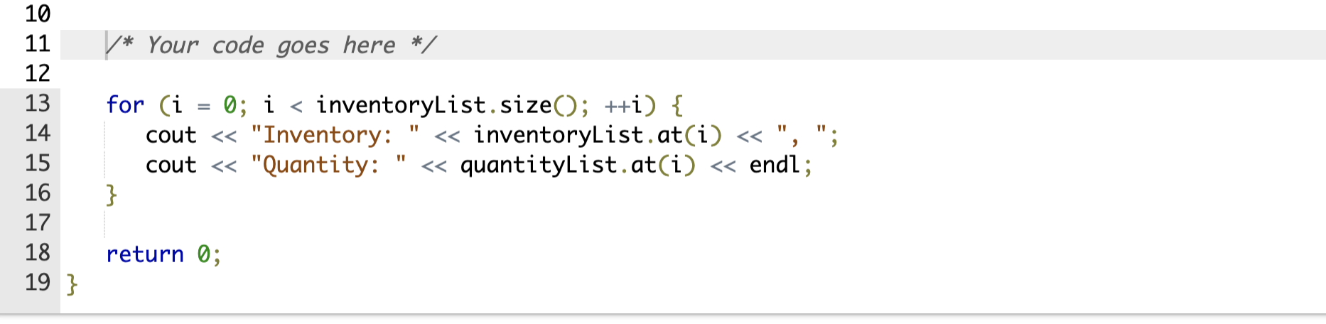 vector quantityList, each with dataSize elements. Then: - Read and store dataSize