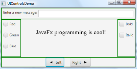 JavaFX provides many UI controls for developing a comprehensive user interface. Write