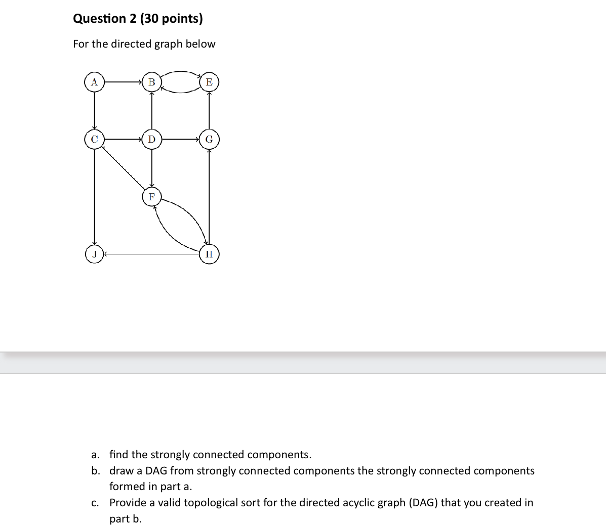  Consider the directed graph below (a) Find the corresponding adjacent matrix