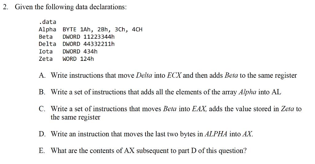The following question is about Computer Organization & Assembly Language. Please solve