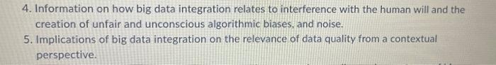  4. Information on how big data integration relates to interference with