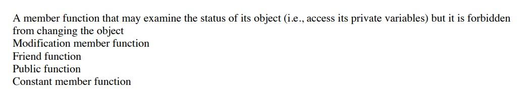 reference parameter Void parameter If you are implementing a class and you