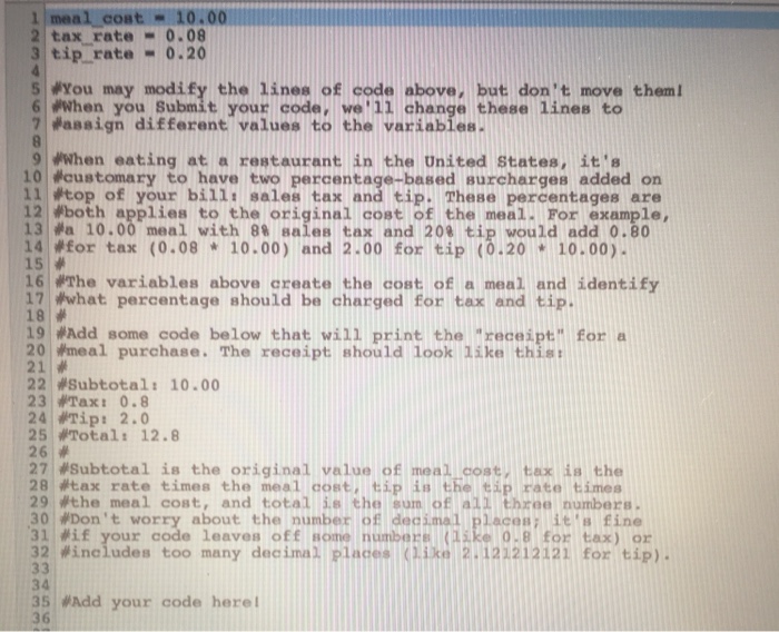 the lines of code above, but don't move them 5 When you
