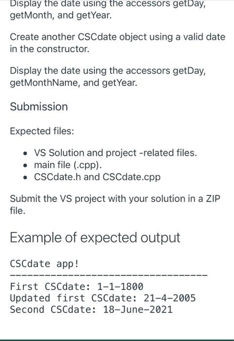 int -year: int +setDay (int d): void +getDay() const: int +set Month(int