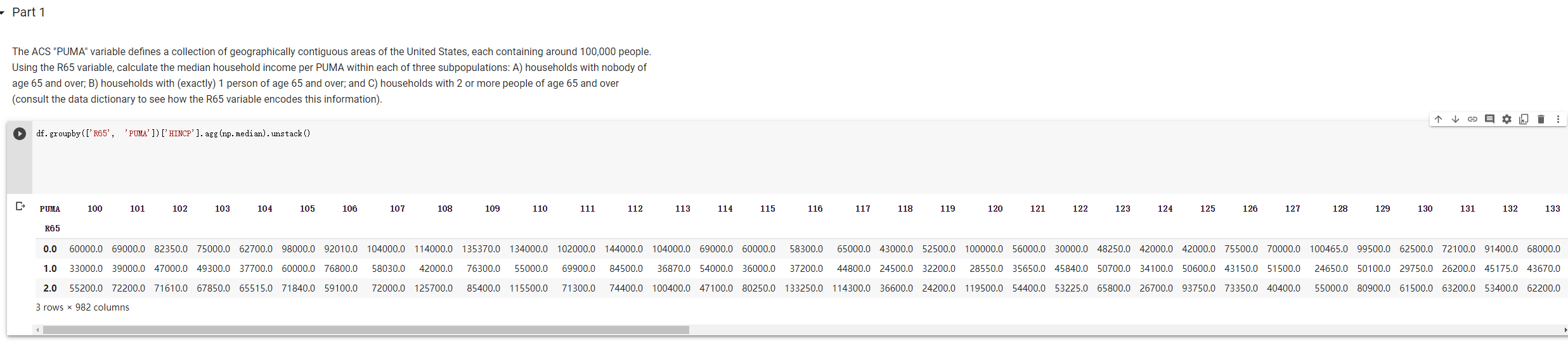based on part 1 to answer part 2, use python to find