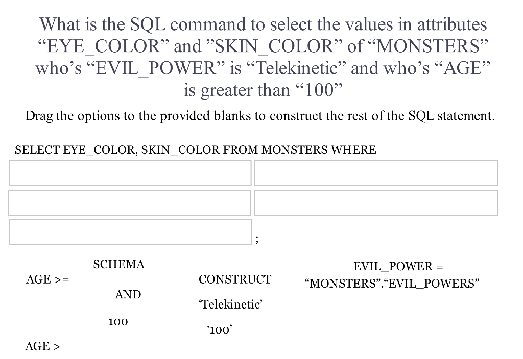  What is the SQL command to slect the values in attributes