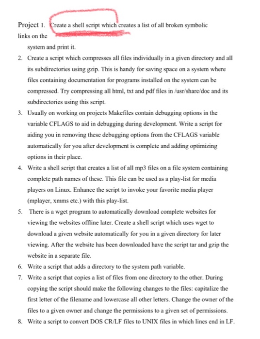  create a shell script?? pls Project Create a shell script which