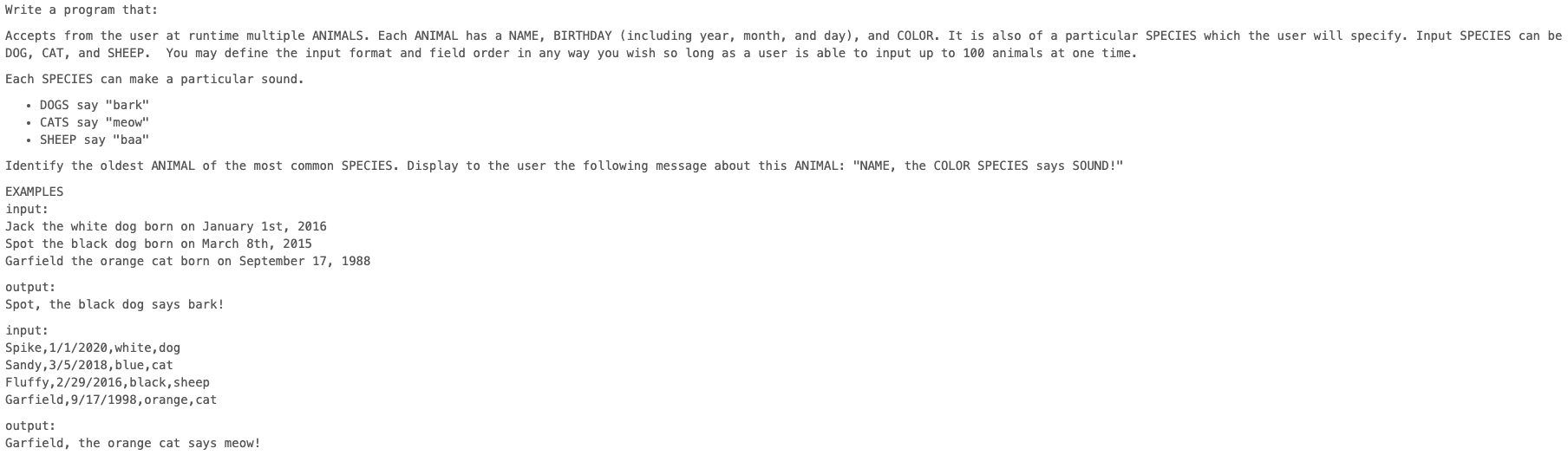Please solve the problem using Python 3. Use OOP ( Object Oriented