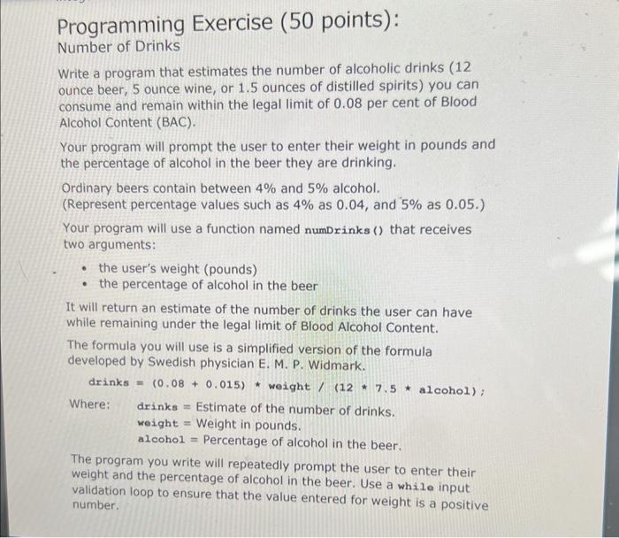 Please Help in C++ code Programming Exercise ( 50 poilics). Number of