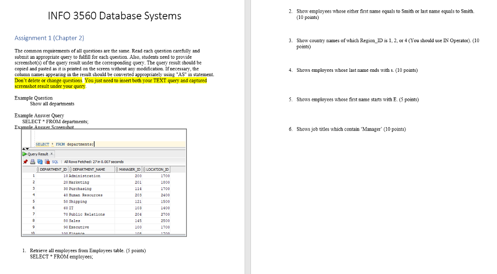  2. INFO 3560 Database Systems Show employees whose either first name