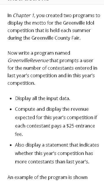 In Chapter 1, you created two programs to display the motto