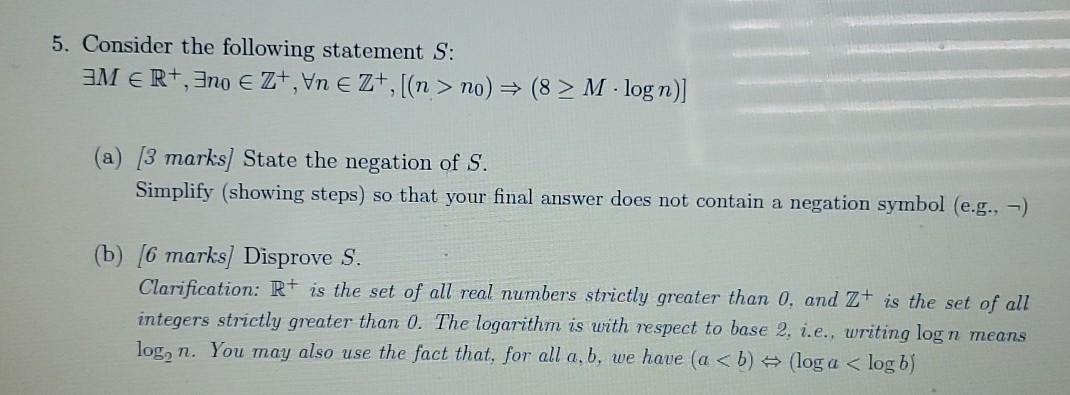  please answer b part 5. Consider the following statement S: EM