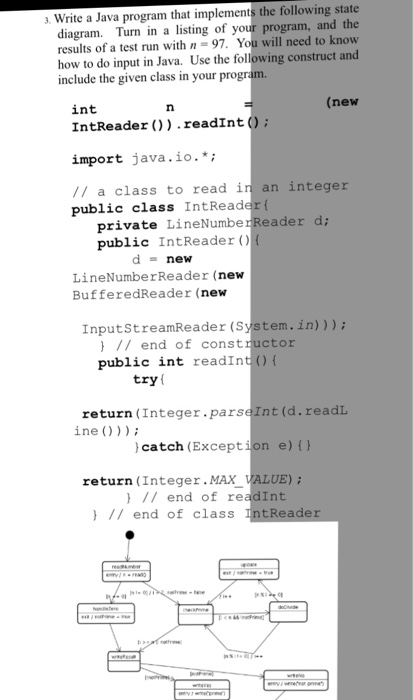  write a java program that implements the following state diagram Write