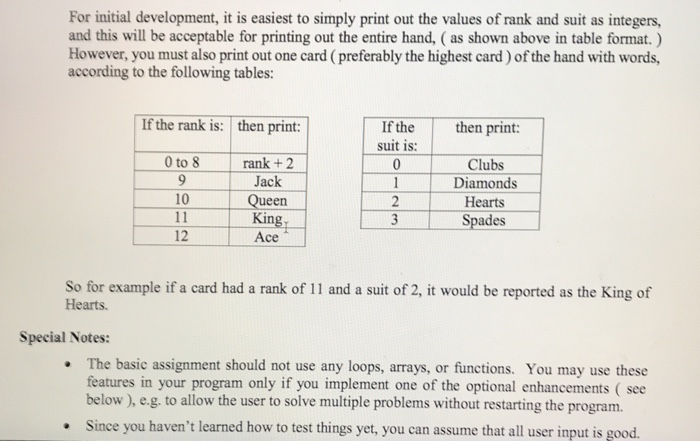 receives 3 cards, and the hands are evaluated according to the table