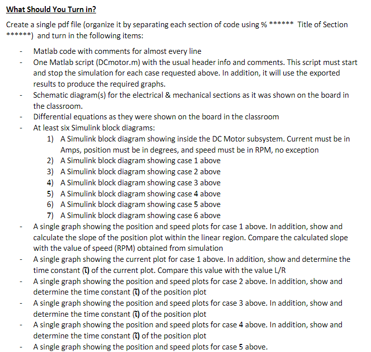 explore some of the characteristics of Simulink software DC Motor/Load Specifications: 0.01