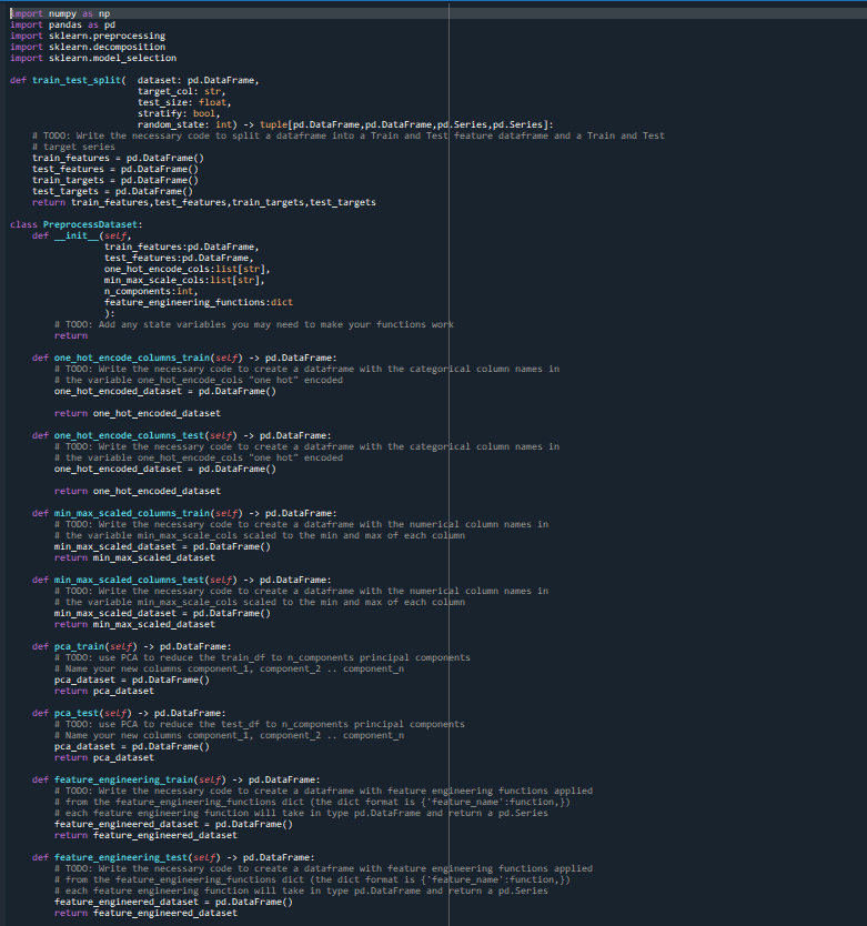 Make use of the scikit-learn (sklearn) python package in your function implementations