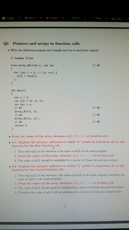 GoogleMail-x Coldplex The 25 7Thing H3Easy Q5 Pointers and arrays in